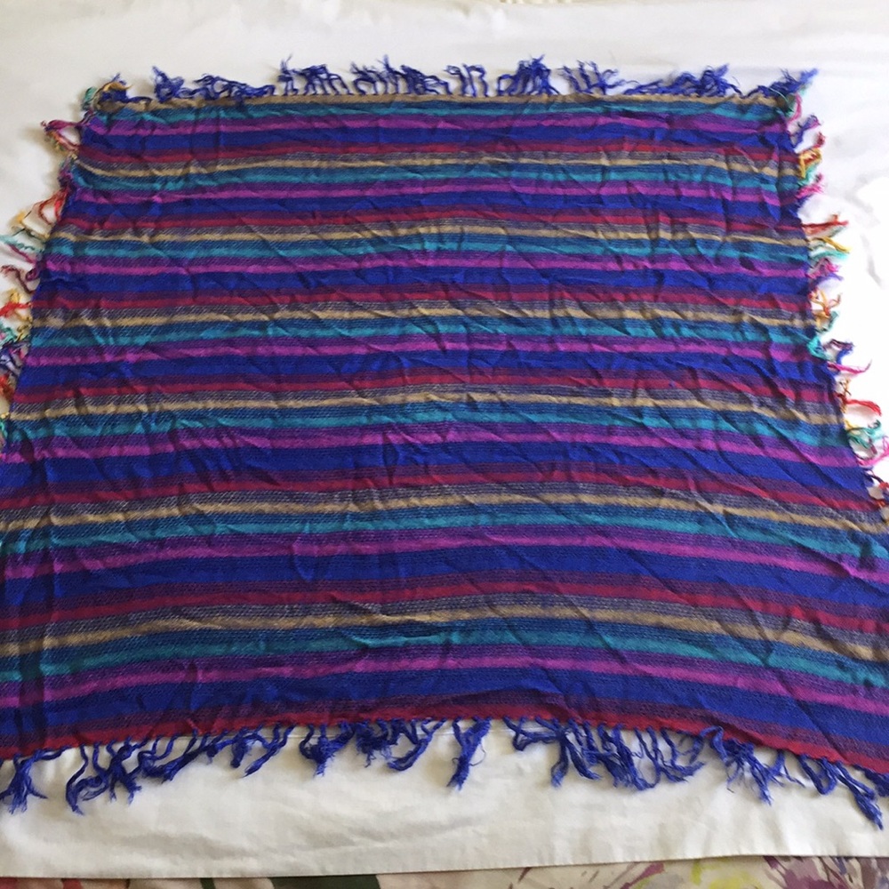 Vintage 1980s Striped Southwestern Scarf